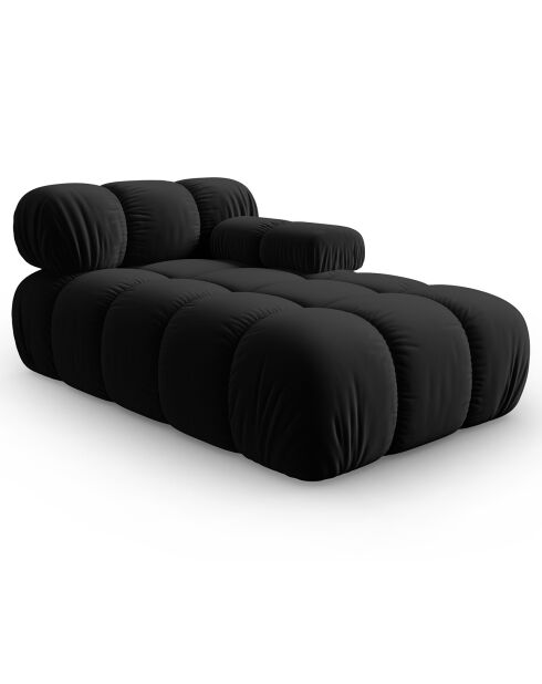 Tropea zwart, recht fluwelen dagbed - 157x97x62 cm