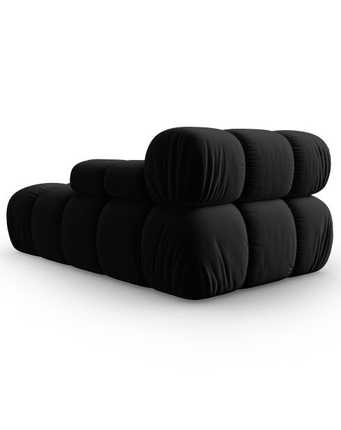 Tropea zwart, recht fluwelen dagbed - 157x97x62 cm
