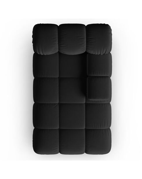 Tropea zwart, recht fluwelen dagbed - 157x97x62 cm