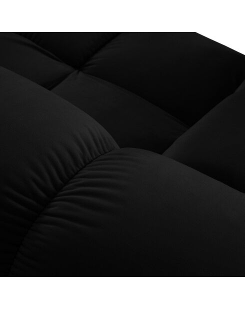 Tropea zwart, recht fluwelen dagbed - 157x97x62 cm