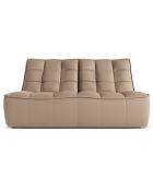 Canapé modulable en cuir véritable Moni 2 Places beige foncé - 163x97x91 cm