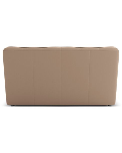 Canapé modulable en cuir véritable Moni 2 Places beige foncé - 163x97x91 cm