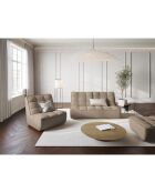 Canapé modulable en cuir véritable Moni 2 Places beige foncé - 163x97x91 cm