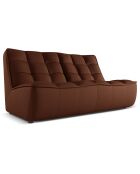 Canapé modulable en cuir véritable Moni 2 Places cognac - 163x97x91 cm