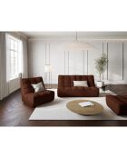 Canapé modulable en cuir véritable Moni 2 Places cognac - 163x97x91 cm