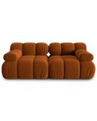 Canapé Modulable Velours Tropea 2 Places terracotta - 188x94x63 cm