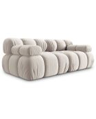 Canapé Modulable Velours Tropea 2 Places beige clair - 188x94x63 cm