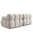 Canapé Modulable Velours Tropea 2 Places beige clair - 188x94x63 cm