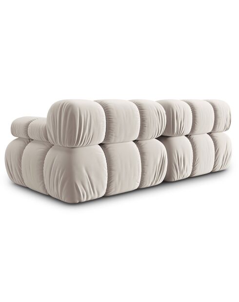 Canapé Modulable Velours Tropea 2 Places beige clair - 188x94x63 cm