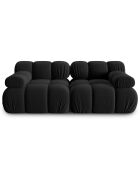 Canapé Modulable Velours Tropea 2 Places noir - 188x94x63 cm