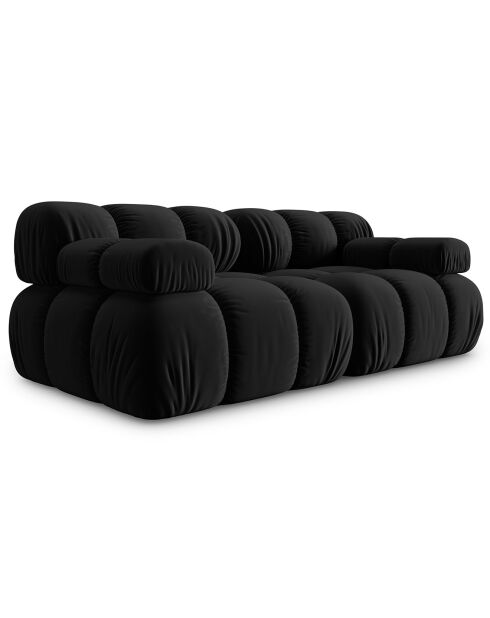 Canapé Modulable Velours Tropea 2 Places noir - 188x94x63 cm