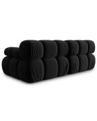 Canapé Modulable Velours Tropea 2 Places noir - 188x94x63 cm