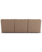 Canapé modulable en cuir véritable Moni 3 Places beige foncé - 249x97x91 cm