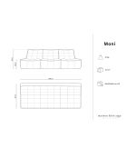Canapé modulable en cuir véritable Moni 3 Places beige foncé - 249x97x91 cm