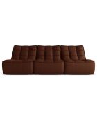 Canapé modulable en cuir véritable Moni 3 Places cognac - 249x97x91 cm