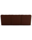 Canapé modulable en cuir véritable Moni 3 Places cognac - 249x97x91 cm