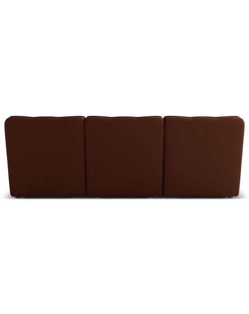 Canapé modulable en cuir véritable Moni 3 Places cognac - 249x97x91 cm
