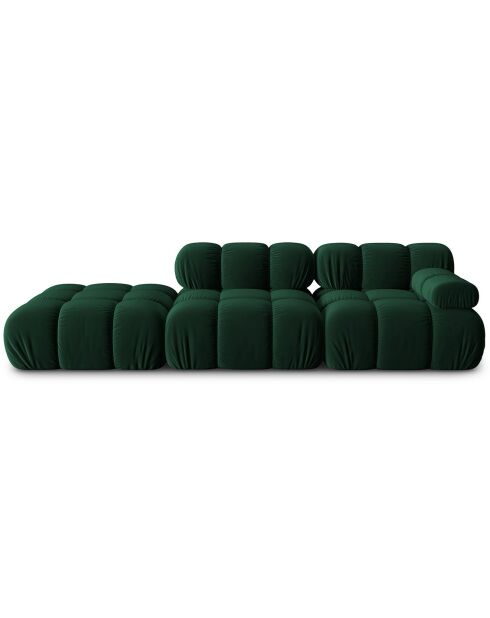 Tropea Velours Left Fauteuil 4 zitplaatsen flesgroen - 282x94x63 cm