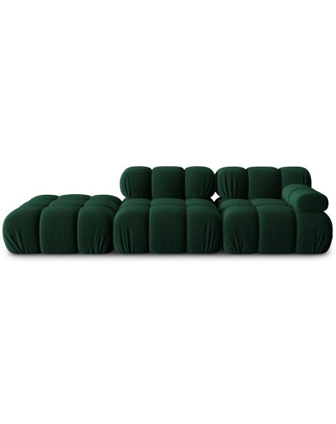 Chauffeuse Gauche Velours Tropea 4 Places vert bouteille - 282x94x63 cm