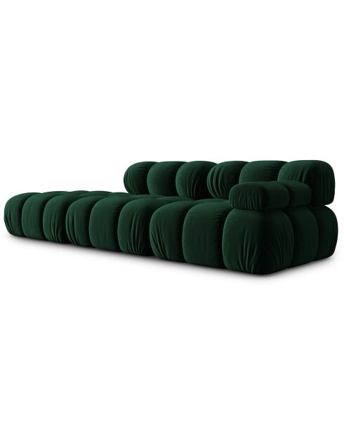 Chauffeuse Gauche Velours Tropea 4 Places vert bouteille - 282x94x63 cm