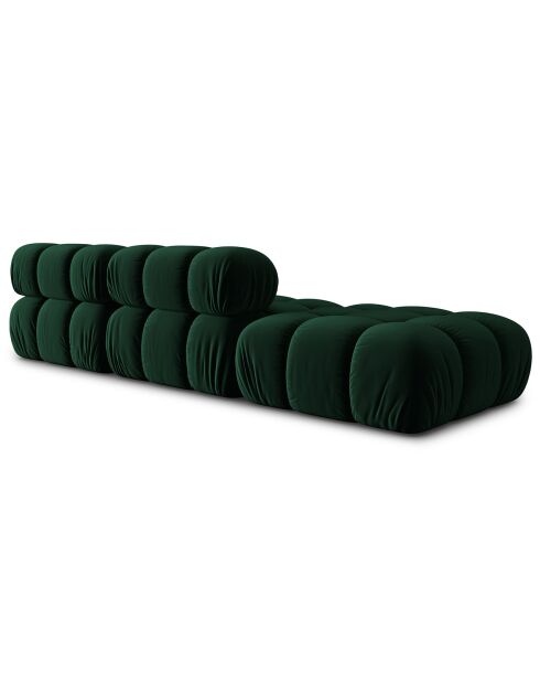 Chauffeuse Gauche Velours Tropea 4 Places vert bouteille - 282x94x63 cm