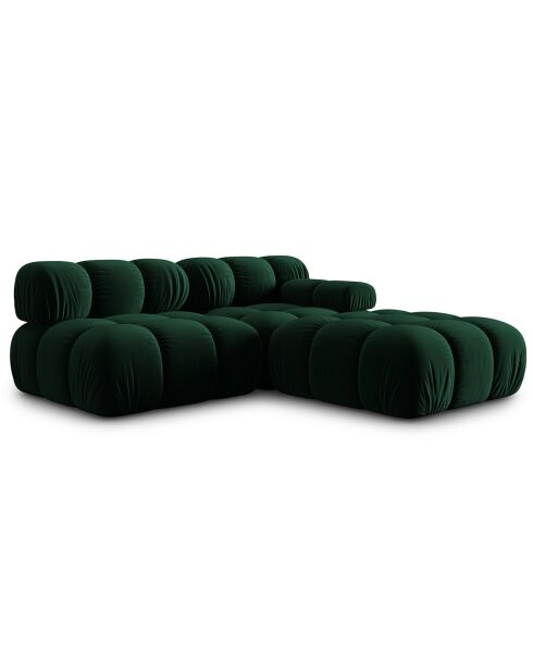 Chauffeuse Gauche Velours Tropea 4 Places vert bouteille - 282x94x63 cm