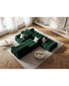 Chauffeuse Gauche Velours Tropea 4 Places vert bouteille - 282x94x63 cm