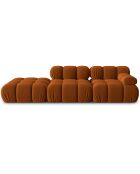 Chauffeuse Gauche Velours Tropea 4 Places terracotta - 282x94x63 cm