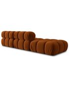 Chauffeuse Gauche Velours Tropea 4 Places terracotta - 282x94x63 cm