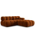 Chauffeuse Gauche Velours Tropea 4 Places terracotta - 282x94x63 cm