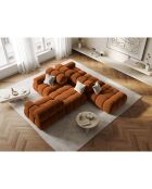 Chauffeuse Gauche Velours Tropea 4 Places terracotta - 282x94x63 cm