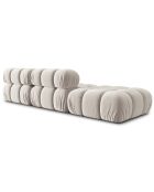 Chauffeuse Gauche Velours Tropea 4 Places beige clair - 282x94x63 cm