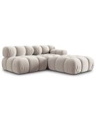 Chauffeuse Gauche Velours Tropea 4 Places beige clair - 282x94x63 cm