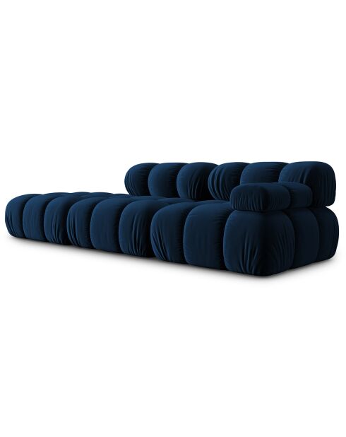 Tropea 4-zits fluwelen fauteuil met linkerzitplaats koningsblauw - 282x94x63 cm