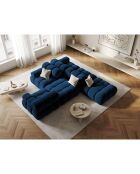 Chauffeuse Gauche Velours Tropea 4 Places bleu roi - 282x94x63 cm