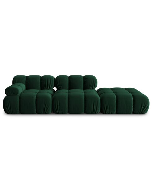 Chauffeuse Droit Velours Tropea 4 Places vert bouteille - 282x94x63 cm