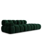 Chauffeuse Droit Velours Tropea 4 Places vert bouteille - 282x94x63 cm