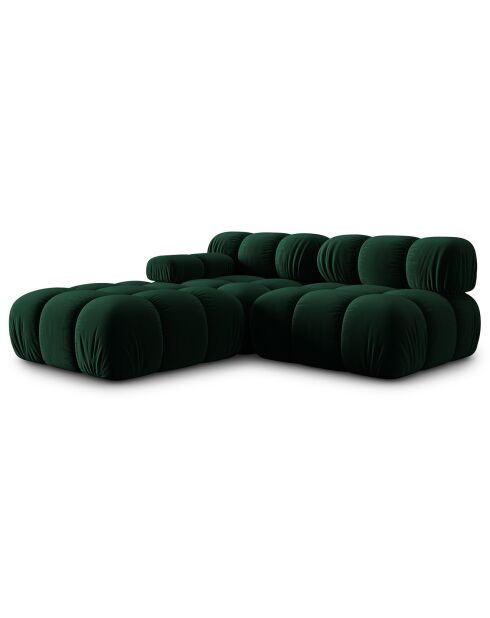 Chauffeuse Droit Velours Tropea 4 Places vert bouteille - 282x94x63 cm