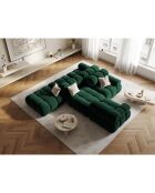 Chauffeuse Droit Velours Tropea 4 Places vert bouteille - 282x94x63 cm