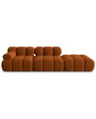 Chauffeuse Droit Velours Tropea 4 Places terracotta - 282x94x63 cm