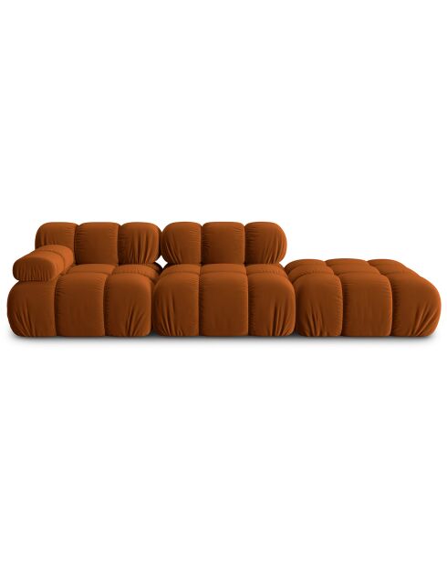 Chauffeuse Droit Velours Tropea 4 Places terracotta - 282x94x63 cm