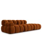 Chauffeuse Droit Velours Tropea 4 Places terracotta - 282x94x63 cm