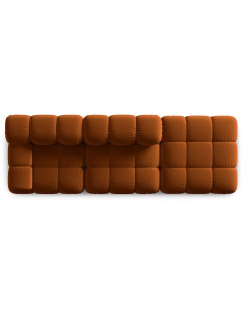 Tropea Velvet 4-zits terracotta fauteuil met rechterstoel - 282x94x63 cm