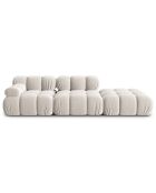 Chauffeuse Droit Velours Tropea 4 Places beige clair - 282x94x63 cm