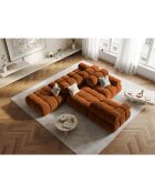 Chauffeuse Droit Velours Tropea 4 Places terracotta - 282x94x63 cm