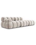 Chauffeuse Droit Velours Tropea 4 Places beige clair - 282x94x63 cm