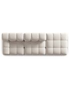 Chauffeuse Droit Velours Tropea 4 Places beige clair - 282x94x63 cm