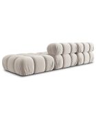 Chauffeuse Droit Velours Tropea 4 Places beige clair - 282x94x63 cm