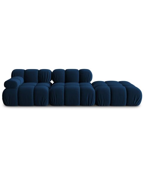 Chauffeuse Droit Velours Tropea 4 Places bleu roi - 282x94x63 cm