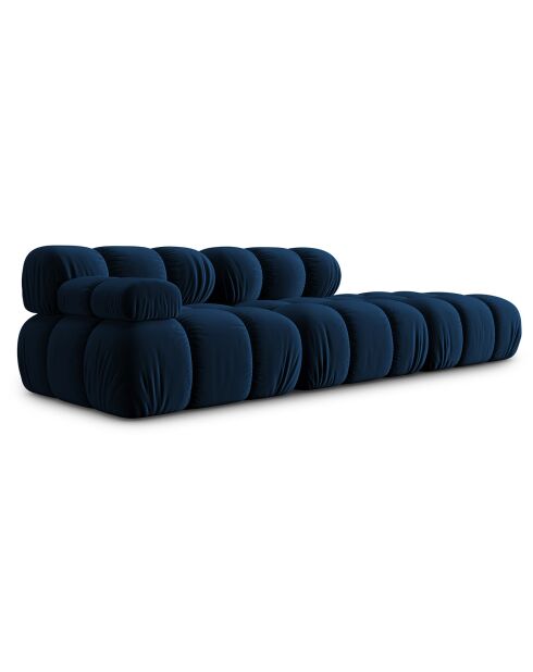 Chauffeuse Droit Velours Tropea 4 Places bleu roi - 282x94x63 cm